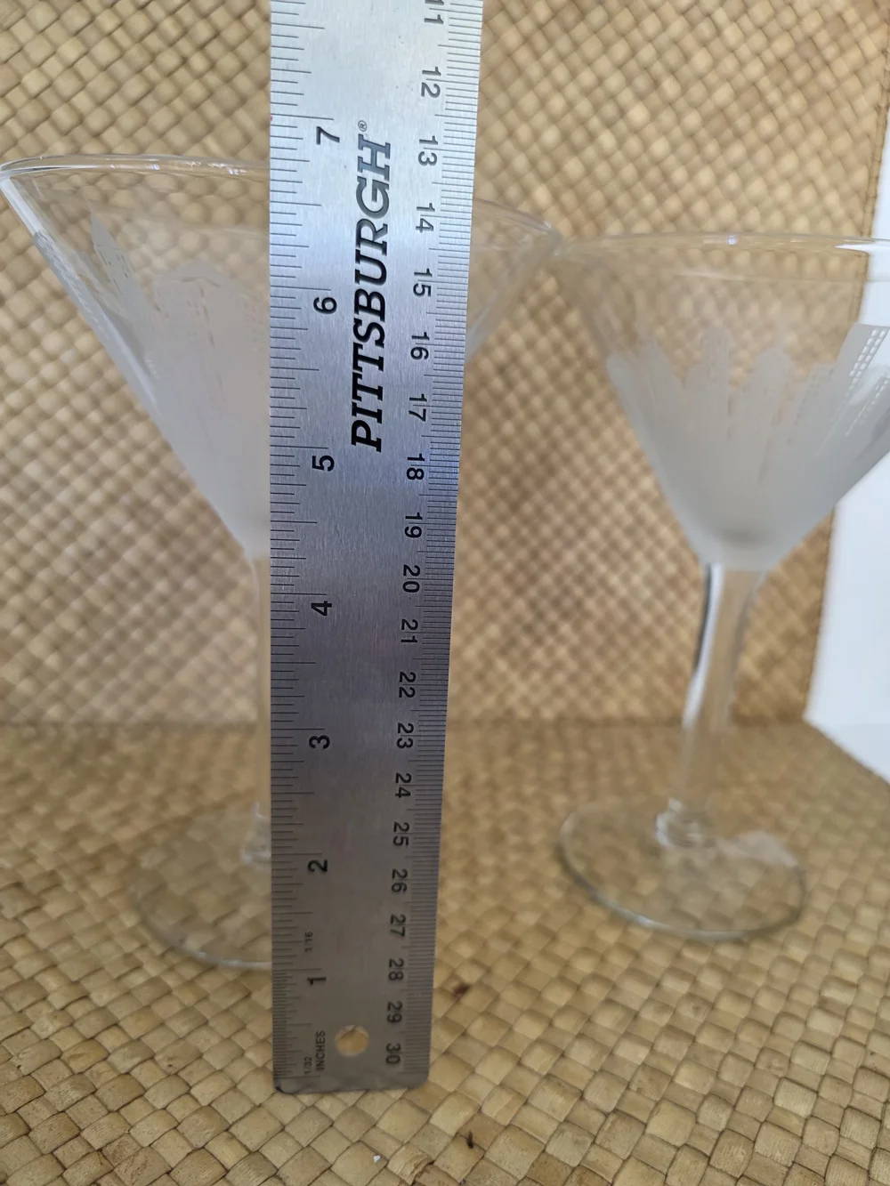 Mikasa Etched New York City Skyline Martini Glasses - Clear and Frosted